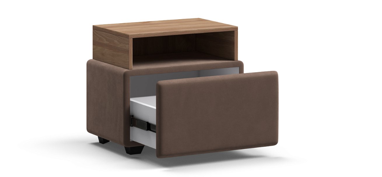 Тумба Босс Велюр Монолит мокко, Орех селект