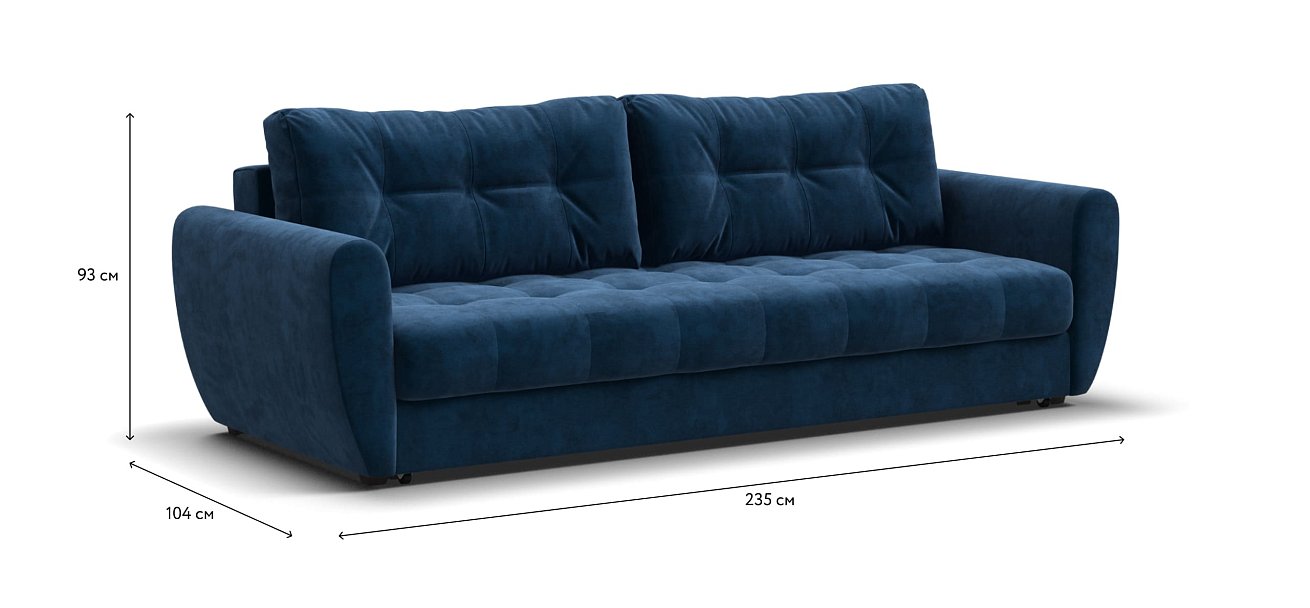 Диван Престон 2.0 велюр Monolit синий