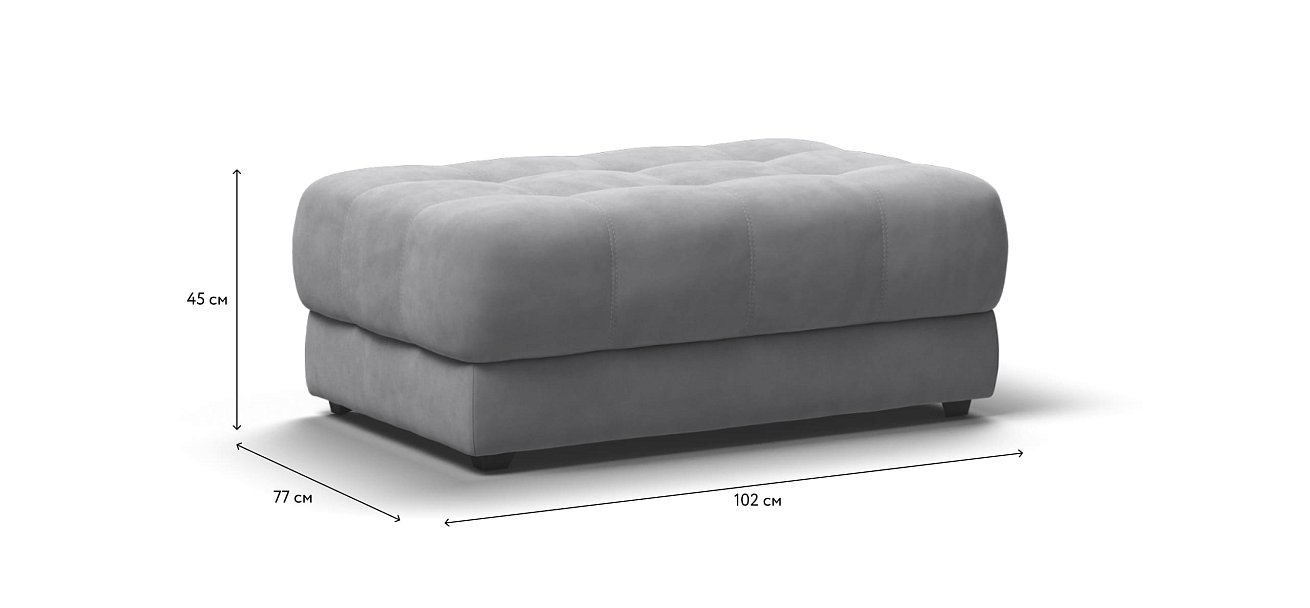 Пуф BOSS XL велюр Monolit сталь