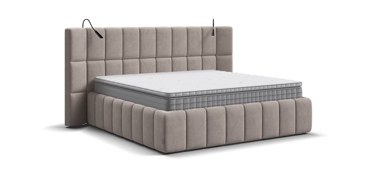 Кровать BOSS.XO 180*200 велюр Monolit латте