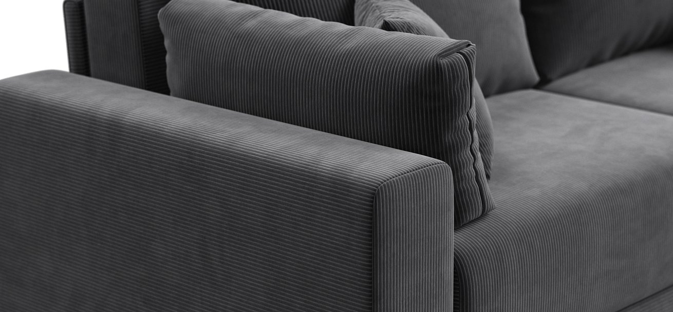 Угловой диван Босс Прайм Макс Вельвет CORD графит