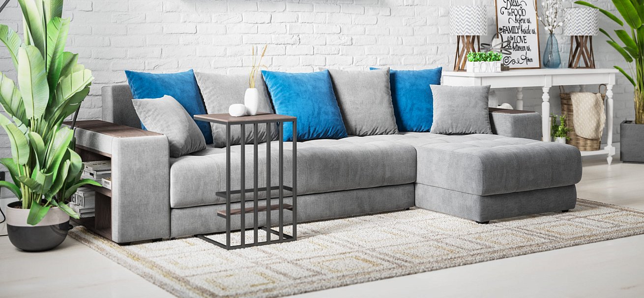 Дубай У 3.0 Monolit серый, Monolit синий