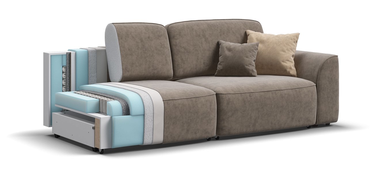 Диван KING SE Велюр Роял тауп