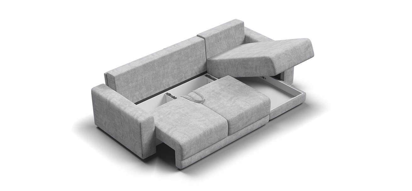 Угловой диван Босс Прайм ХЛ Вельвет CORD серый