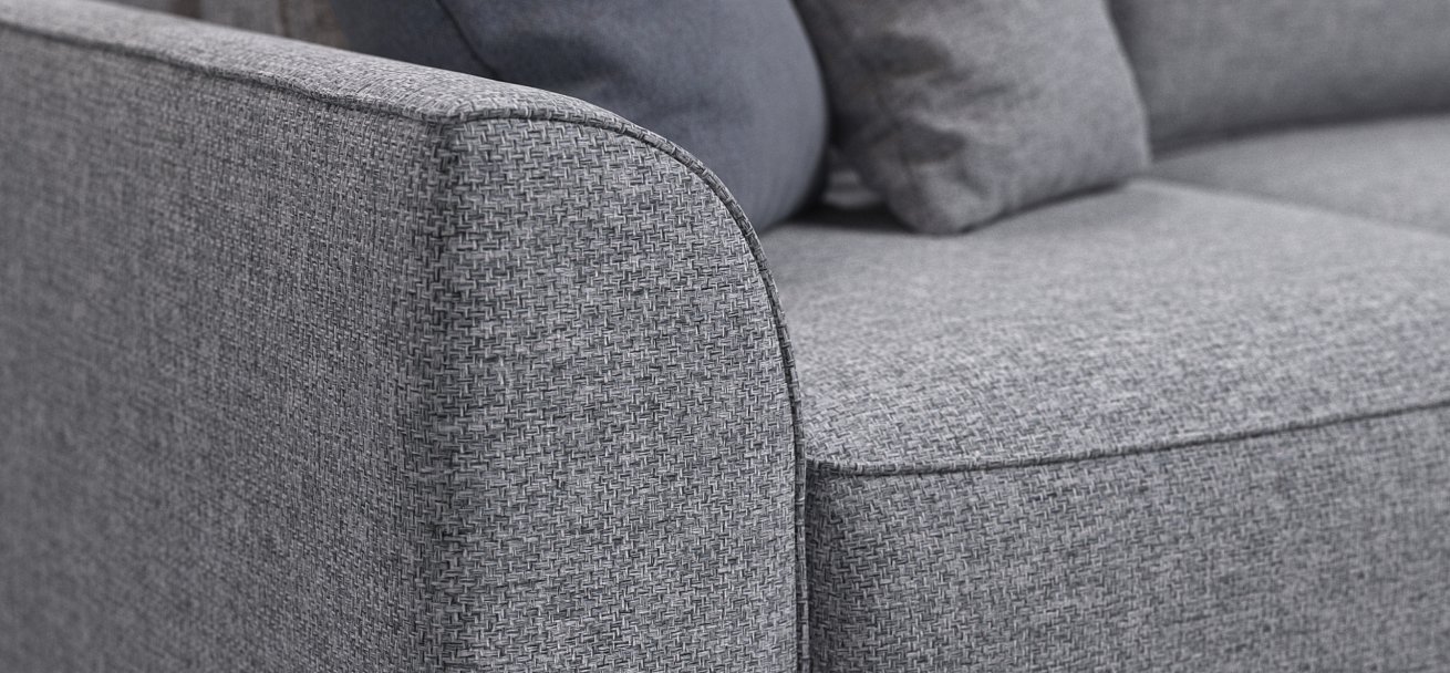 Угловой диван KING SE Рогожка Vento серый