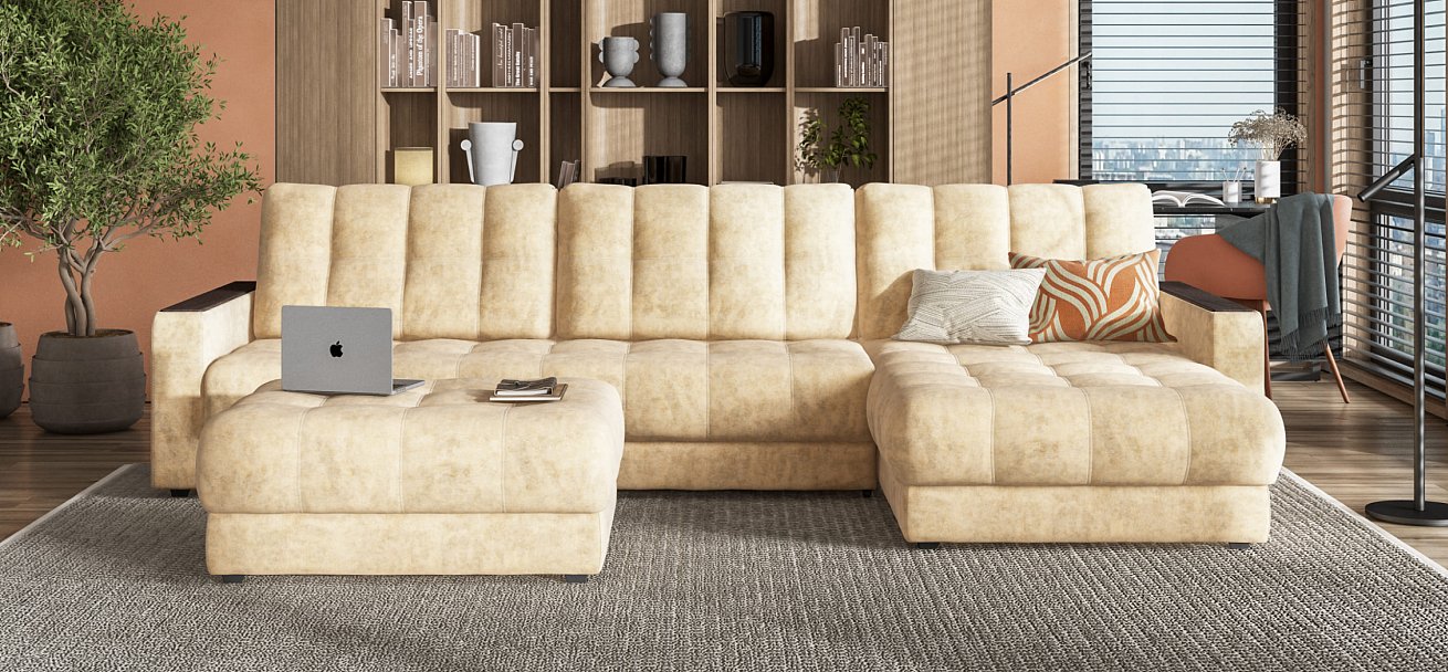 Пуф BOSS XL Велюр Роял шампань