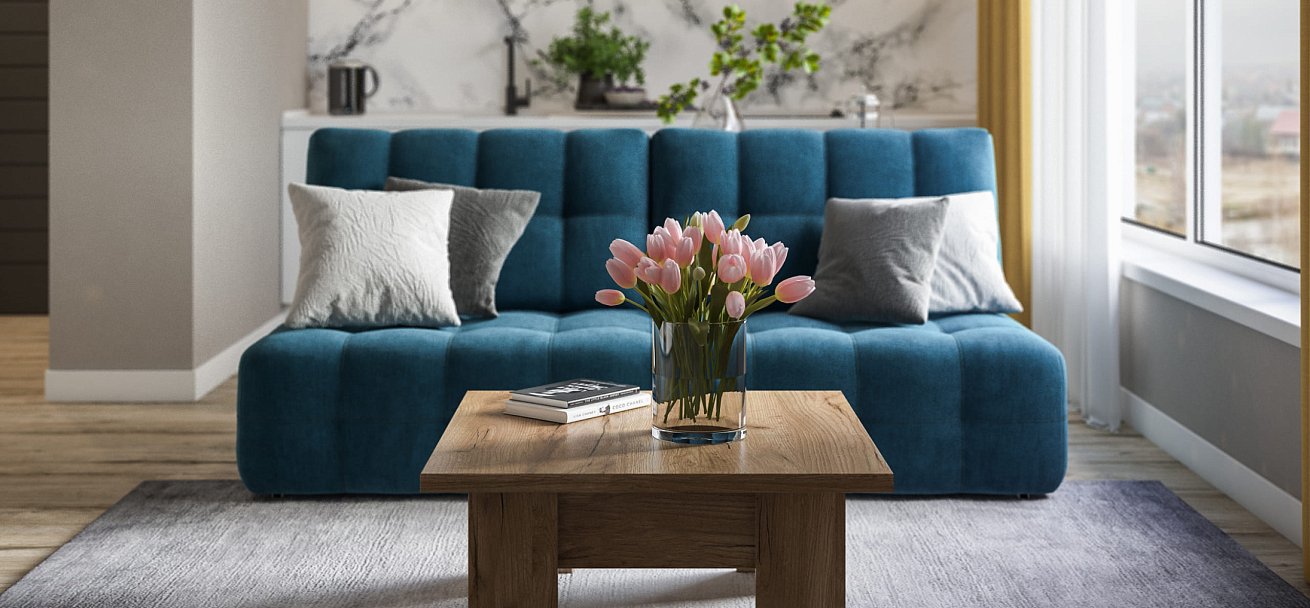 Диван BOSS 2.0 MINI велюр Monolit синий