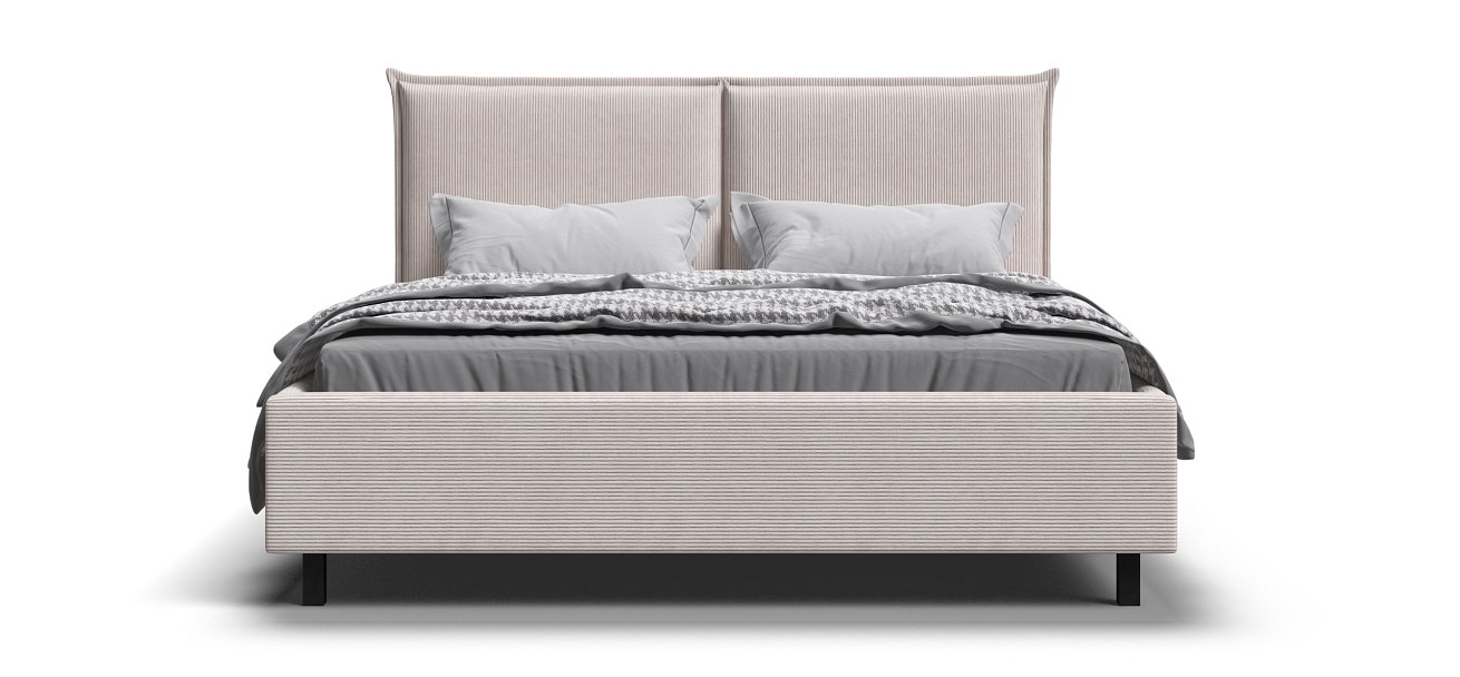 Кровать ЛЕО 160 Вельвет CORD бежевая