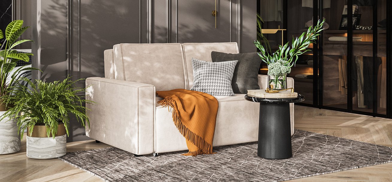 Диван NORD Compact велюр Monolit латте