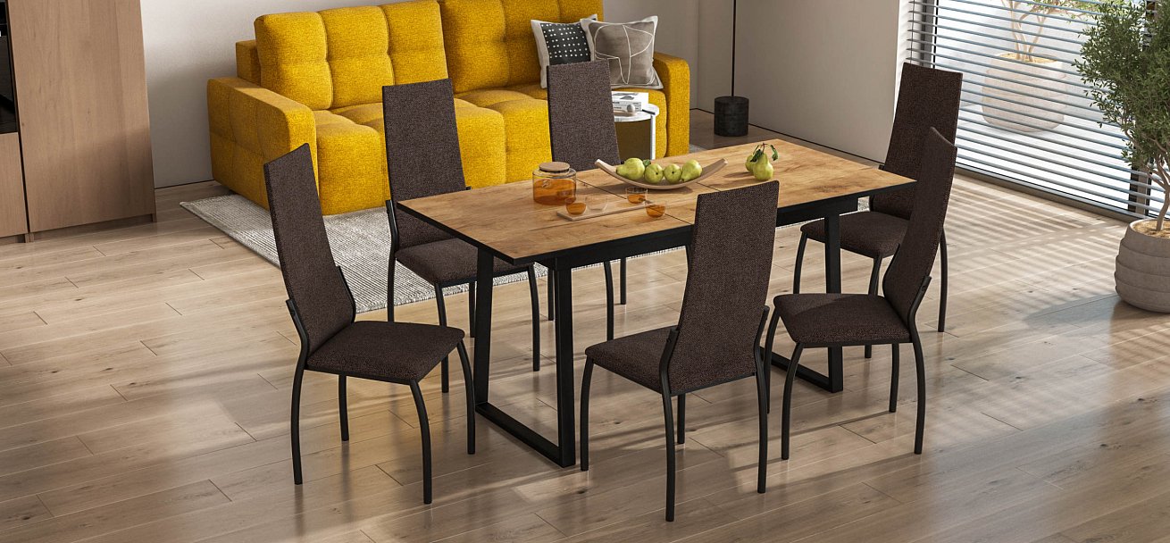 Стул АСТИ NEW 2 шт. рогожка Malmo шоколад К., черный