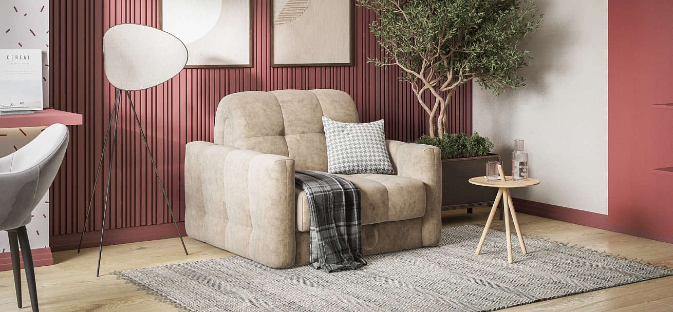 Босс Слип кресло-кровать Велюр Роял тауп