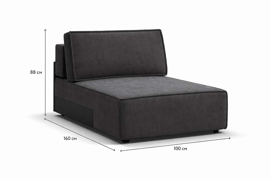 Босс Софт Модуль оттоманка Велюр Монолит серый