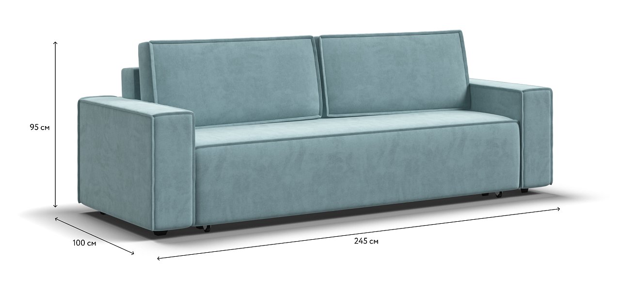 Диван Норд велюр Monolit аква