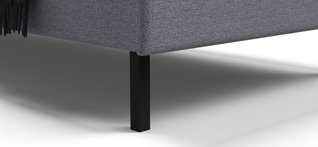 Кровать Уна 160*200 рогожка Malmo платина, черная