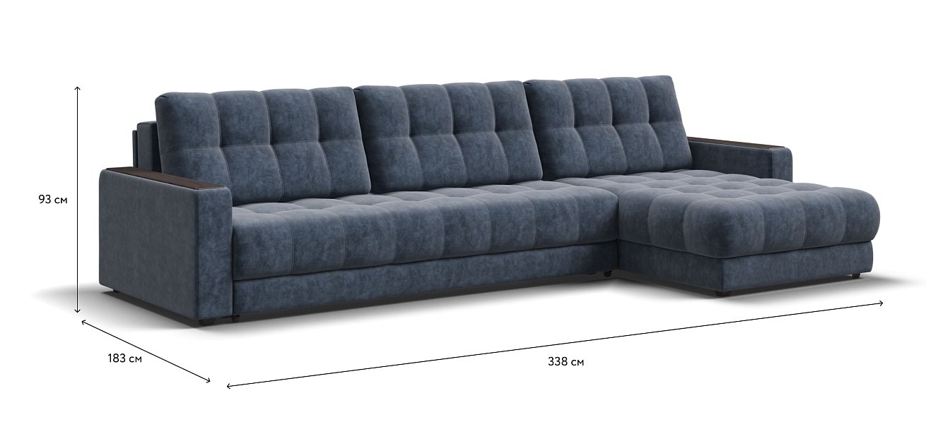 Угловой диван BOSS 3.0 MAX Велюр Royal топаз NEW