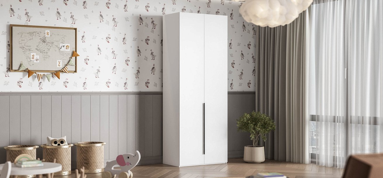 Босс Стандарт 90*236 шкаф распашной 2Д+ящики Белый