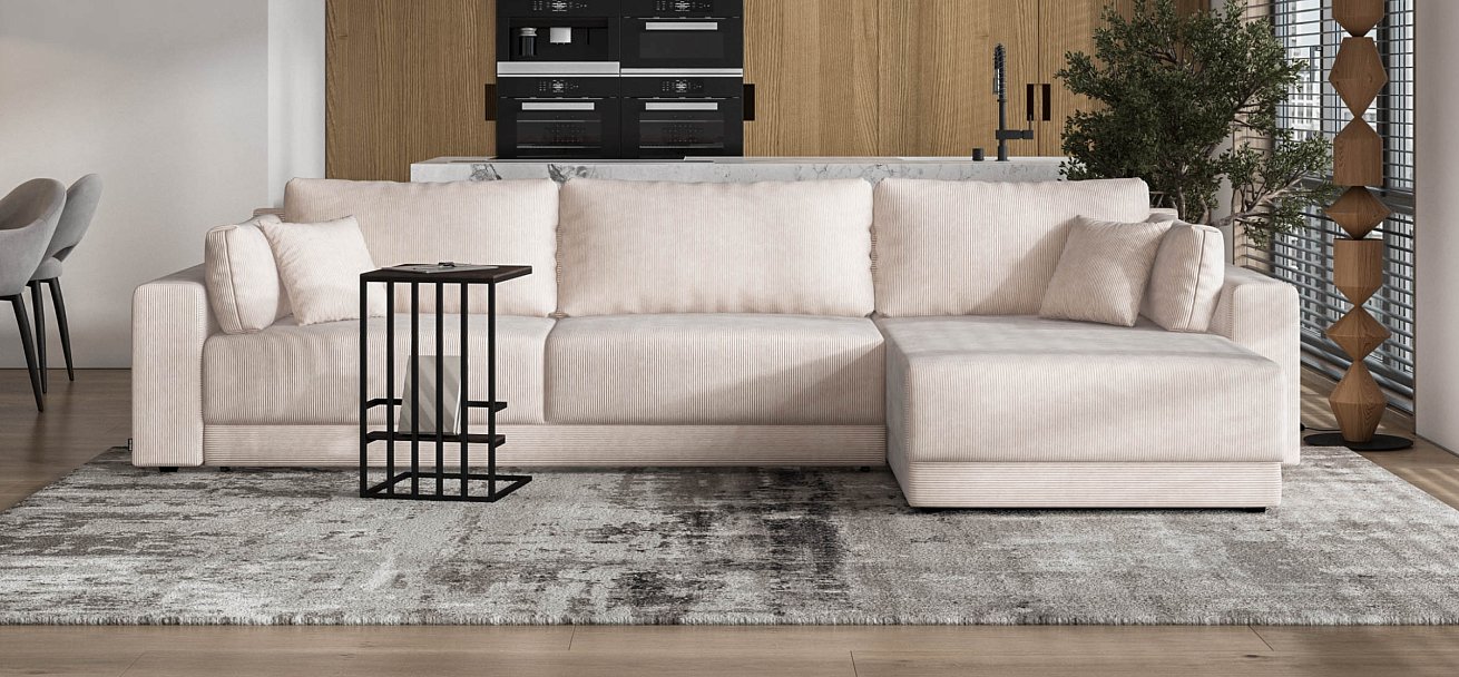 Угловой диван Босс Прайм Макс Вельвет CORD бежевый