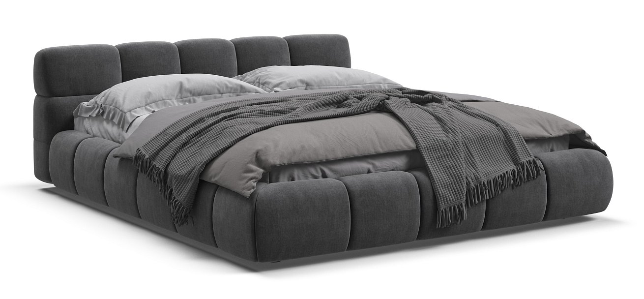 Кровать Босс Дрим 160*200 Про велюр Monolit серая