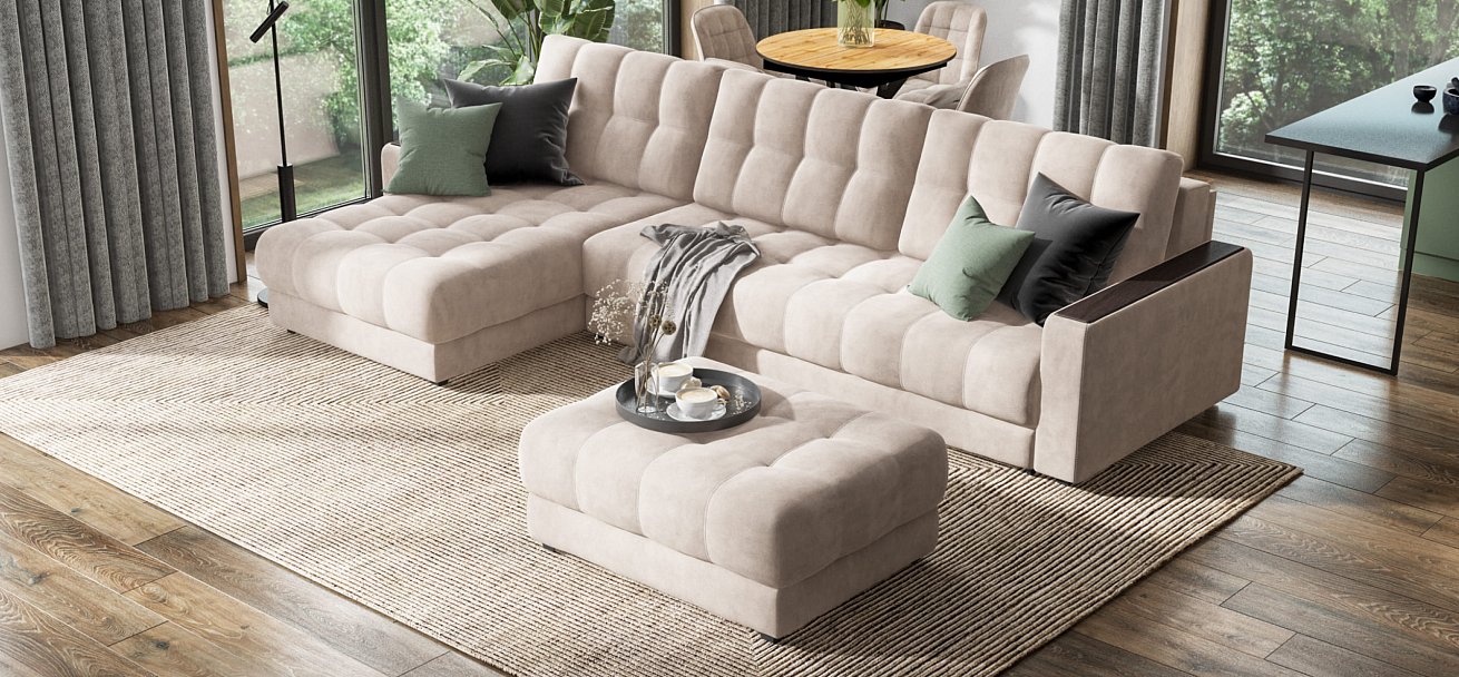 Пуф BOSS XL велюр Monolit латте