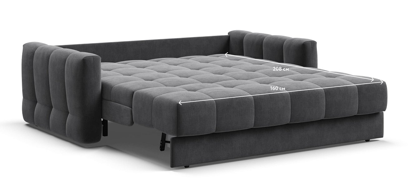 Диван BOSS Sleep 160 велюр Monolit серый