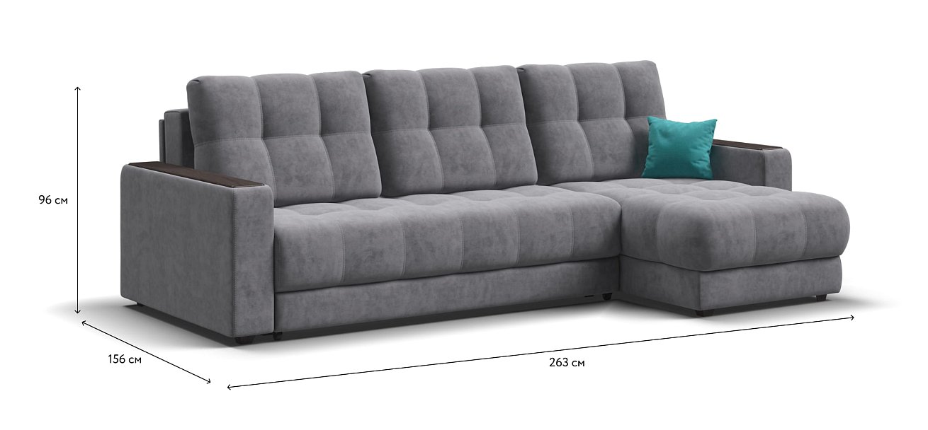 Угловой диван BOSS 3.0 Classic XL Велюр Роял агат