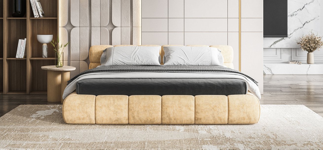 Кровать Босс Дрим 180*200 Про Велюр Royal шампань NEW