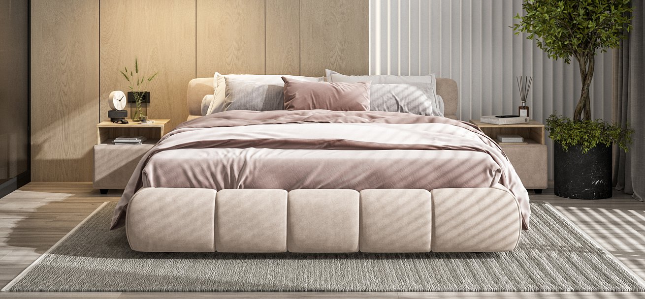 Кровать Босс Дрим 160*200 Про велюр Monolit латте