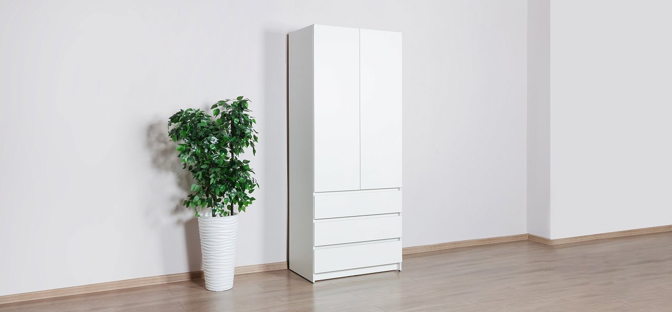 Идея 90 шкаф распашной 2Д+ящики Белый