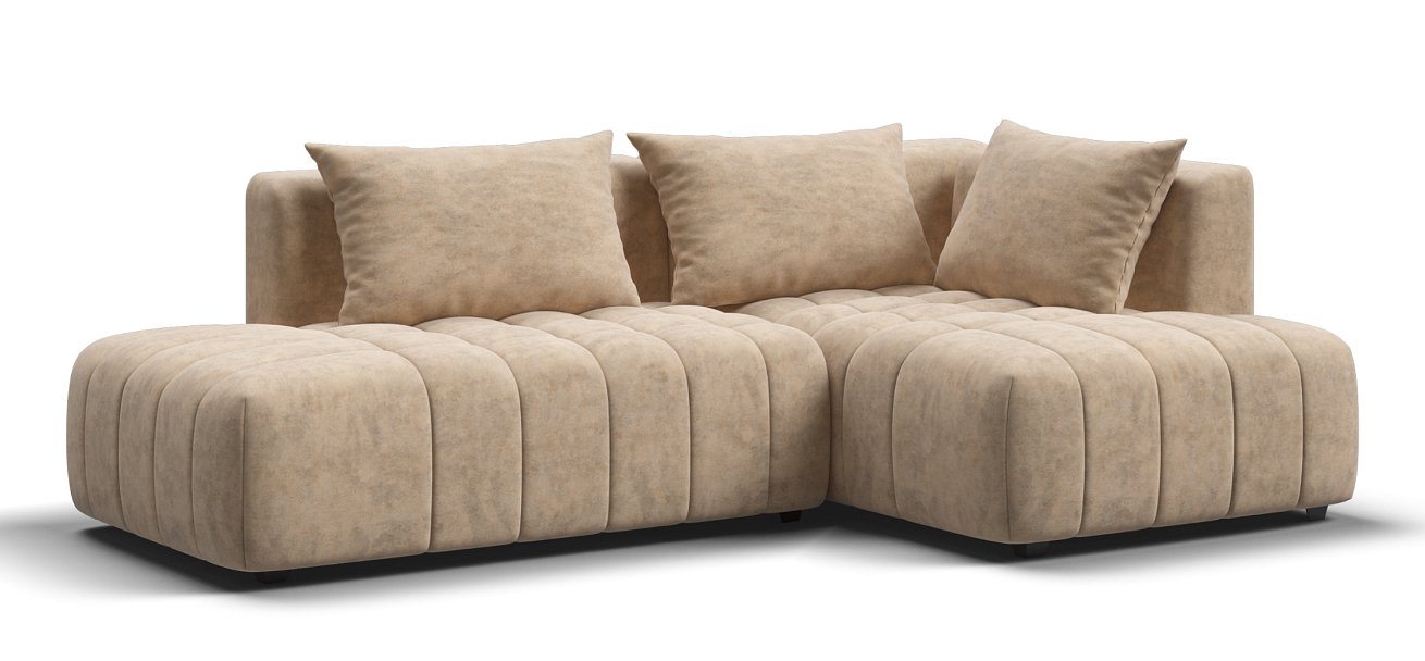 Босс Твин угловой диван правый Велюр Роял шампань