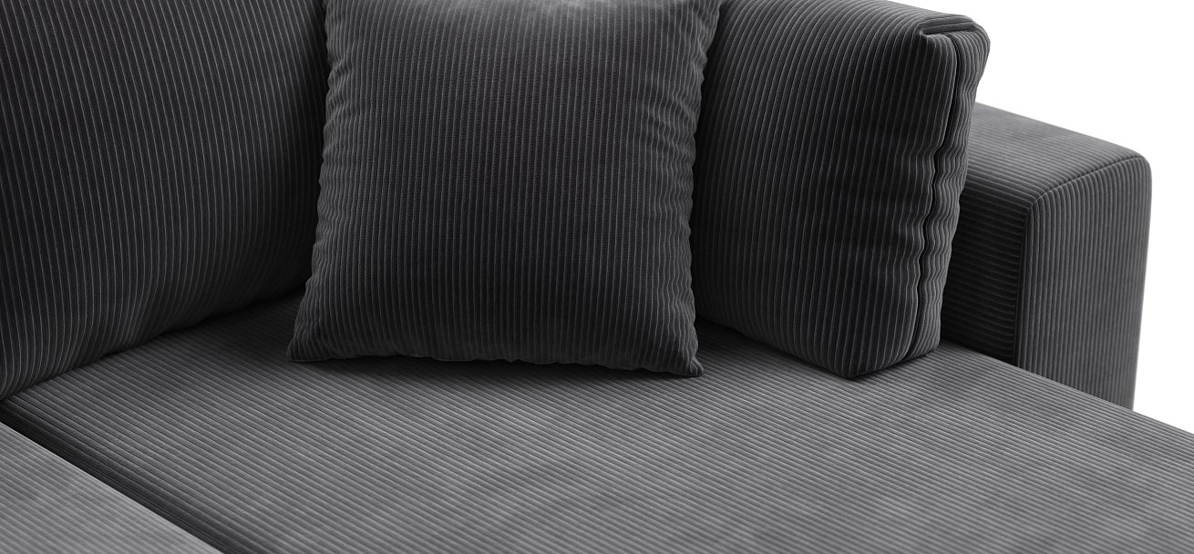 Угловой диван Босс Прайм Макс Вельвет CORD графит