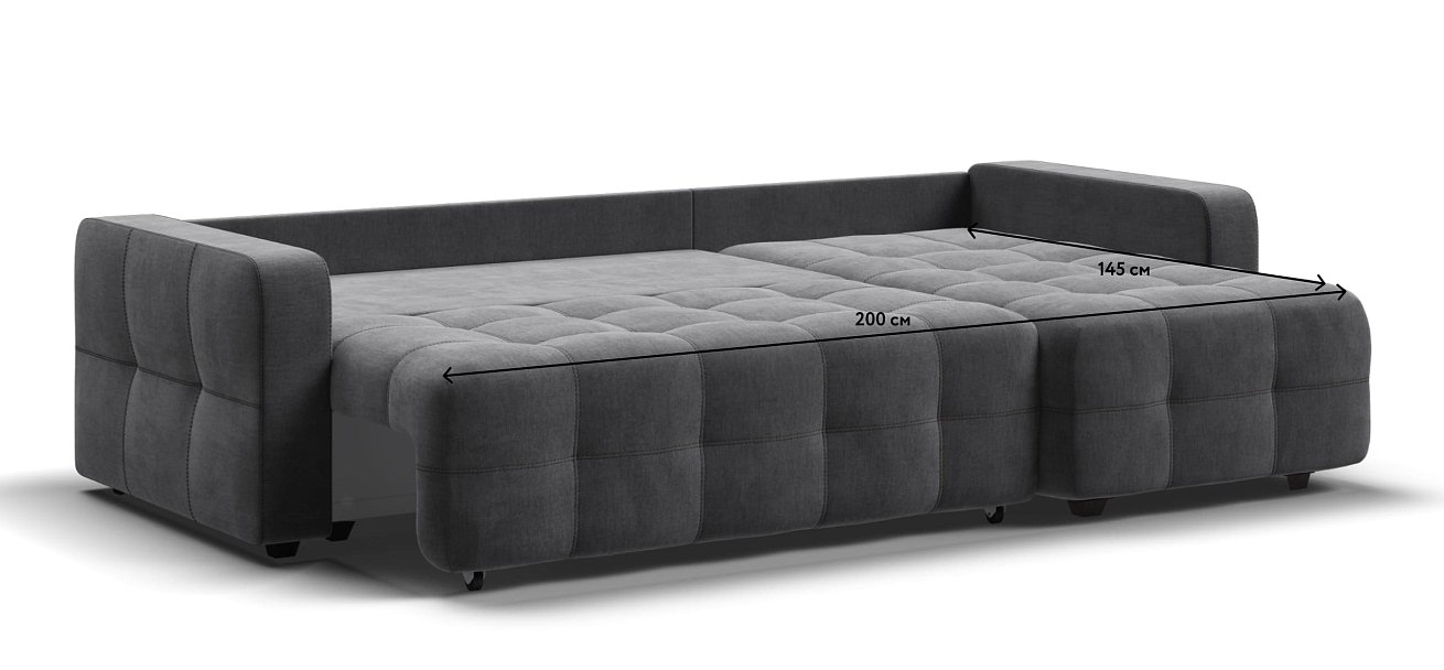 Угловой диван Dandy euro SE велюр Monolit серый