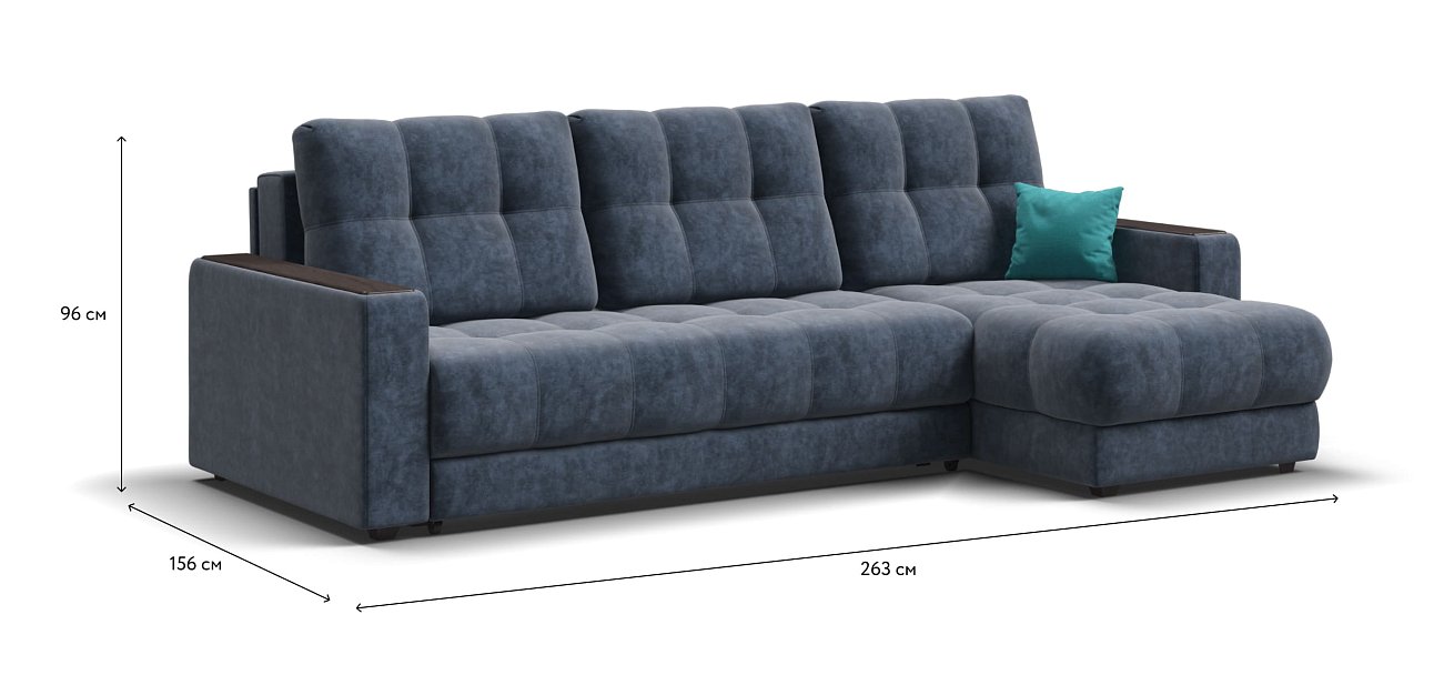 Угловой диван BOSS 3.0 Classic XL Велюр Royal топаз NEW