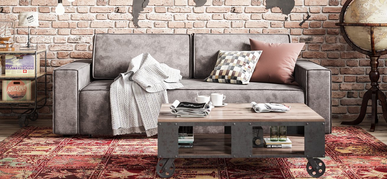 Диван Норд Велюр Alkantara серый