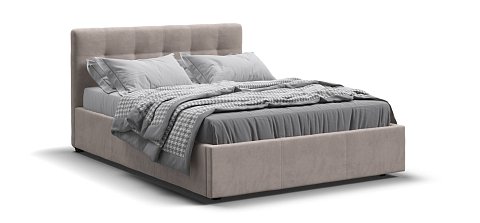 Кровать Белла 140*200 с ПМ велюр Monolit латте
