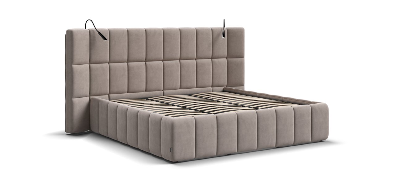 Кровать BOSS.XO 180*200 велюр Monolit латте