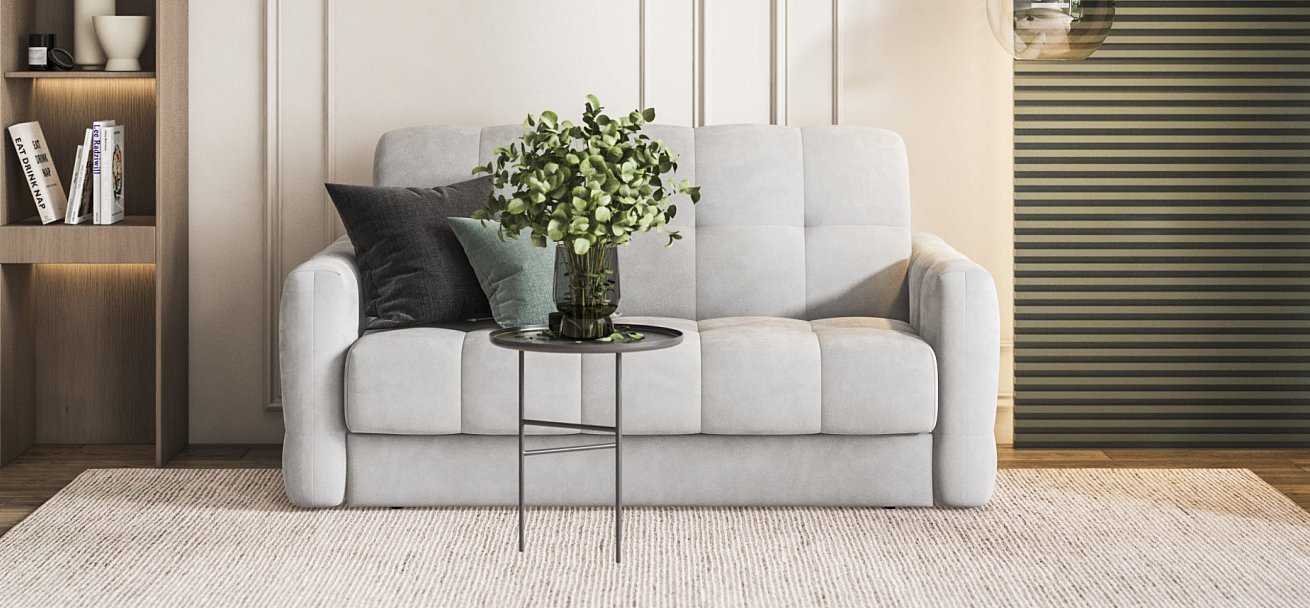 Диван BOSS Sleep 140 велюр Monolit сталь