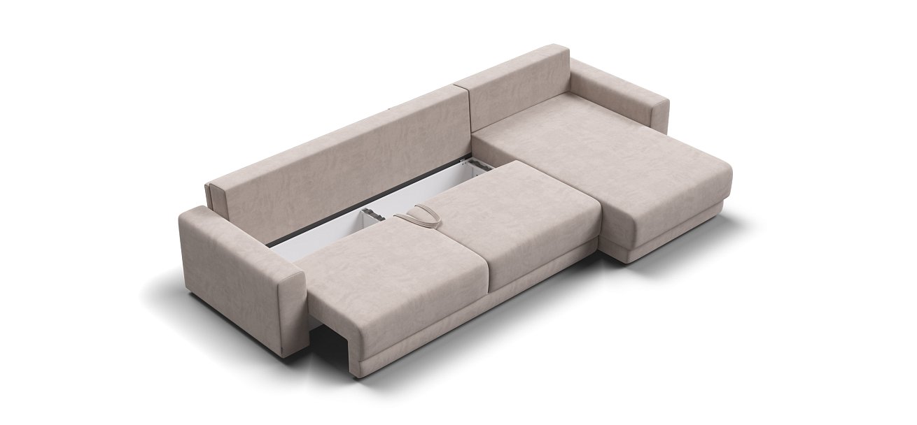 Угловой диван Босс Прайм Макс Велюр Monolit латте