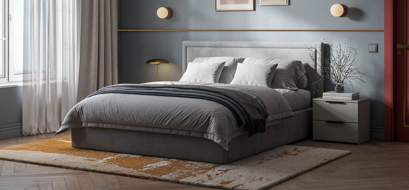 Кровать Фрея 160*200 без ПМ MONOLIT Сталь