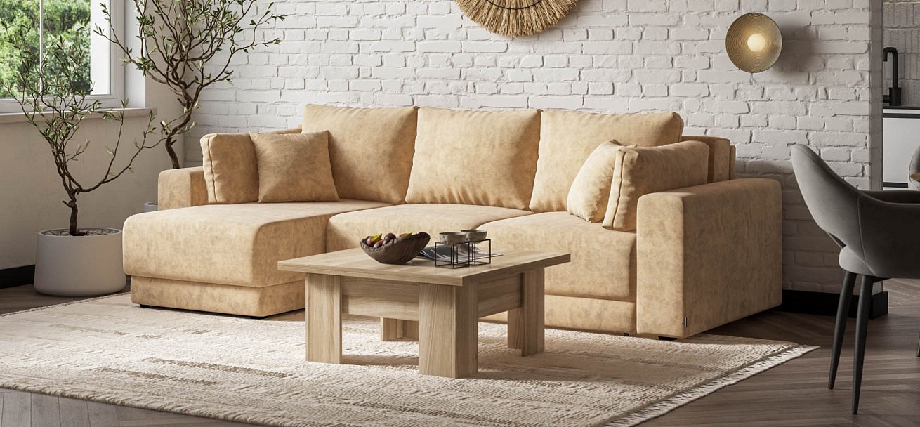 Угловой диван Босс Прайм ХЛ Велюр Роял шампань