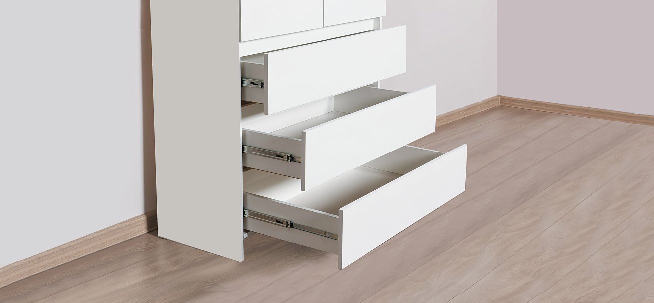 Идея 90 шкаф распашной 2Д+ящики Белый