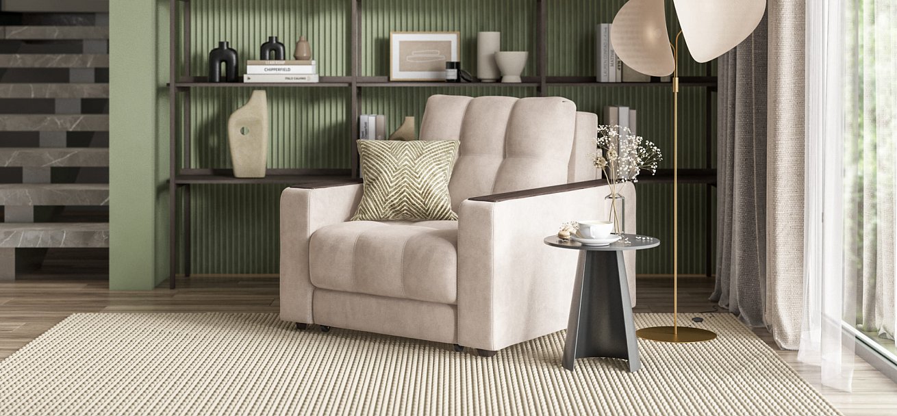 Кресло-кровать BOSS 2.0 велюр Monolit латте