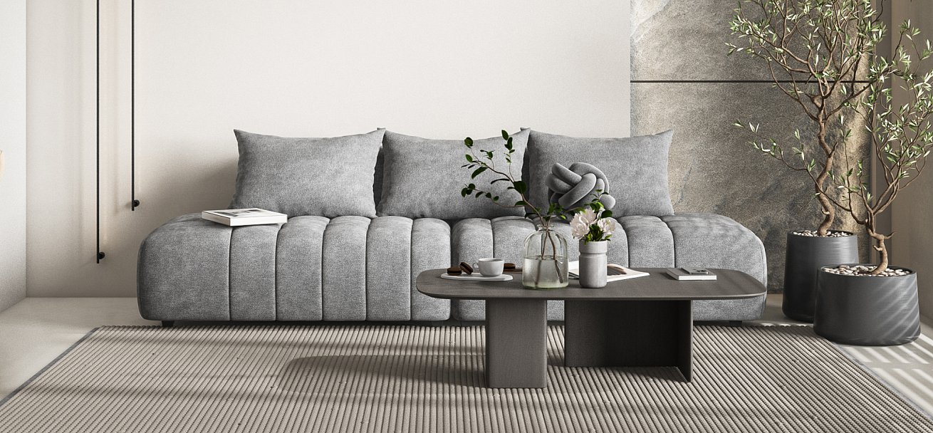 Диван прямой Босс Твин Шенилл CLOUD графит