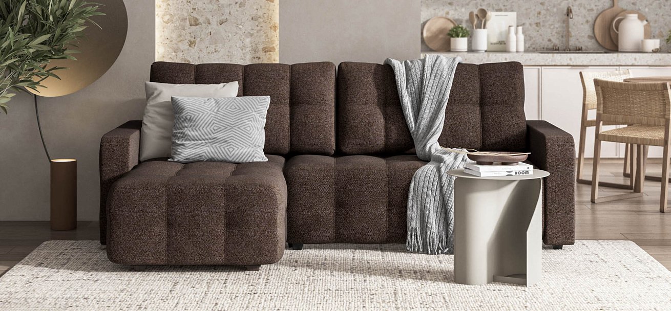 Угловой диван DANDY Euro SE Рогожка Malmo шоколад