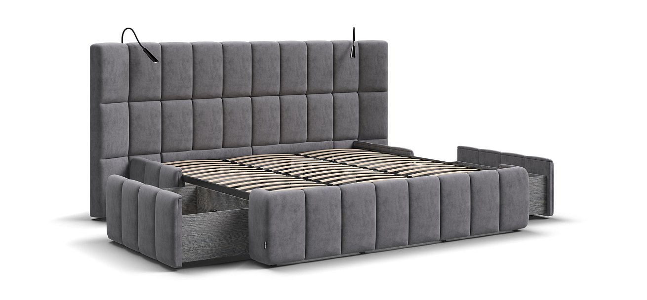 Кровать BOSS.XO 180*200 Велюр Роял агат