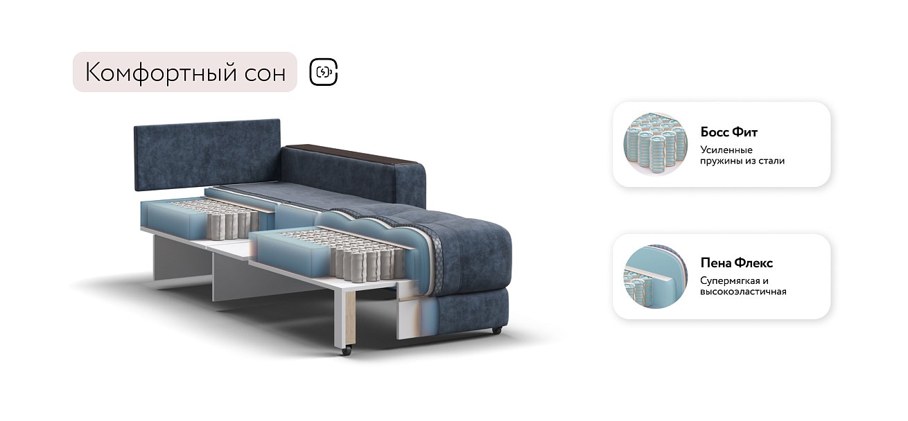 Босс кресло-кровать Велюр Роял синий