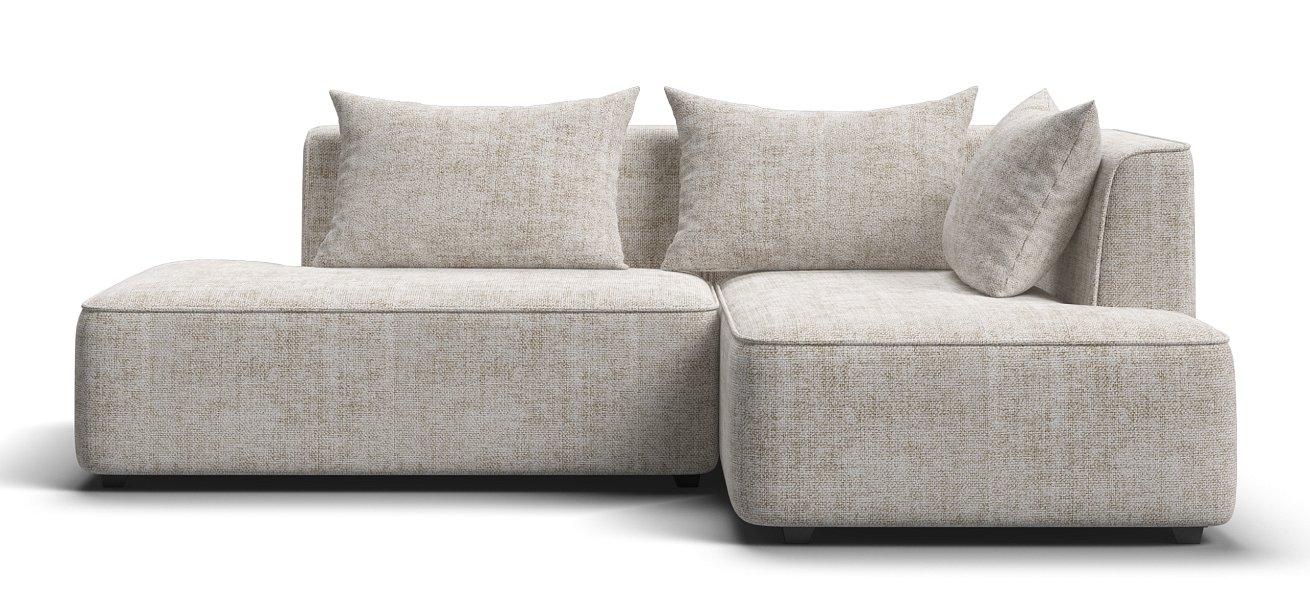 Кинг Твин угловой диван Шенилл Смарт кварц правый