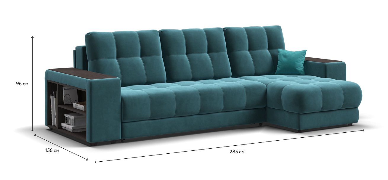 Угловой диван BOSS 3.0 XL велюр Monolit зеленый