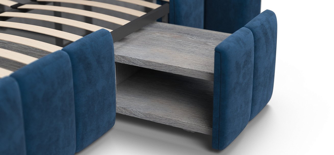 Кровать BOSS.XO 180*200 велюр Monolit синяя