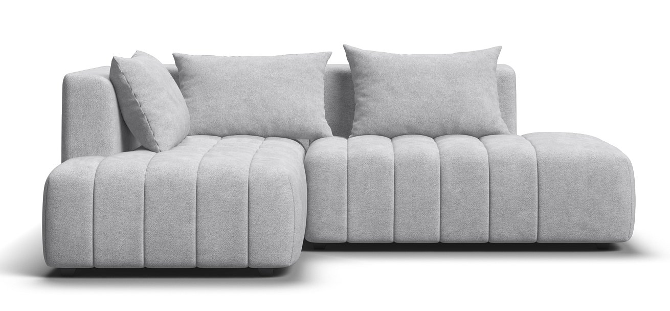 Босс Твин угловой диван левый Шенилл Клауд серый