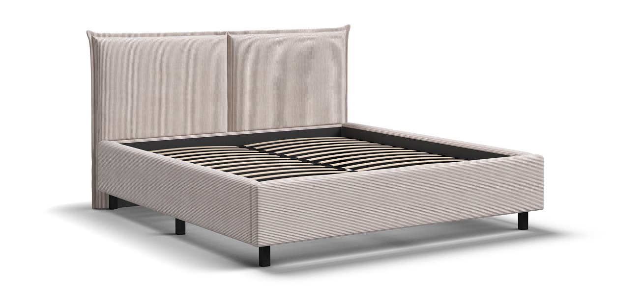 Кровать ЛЕО 160 Вельвет CORD бежевая